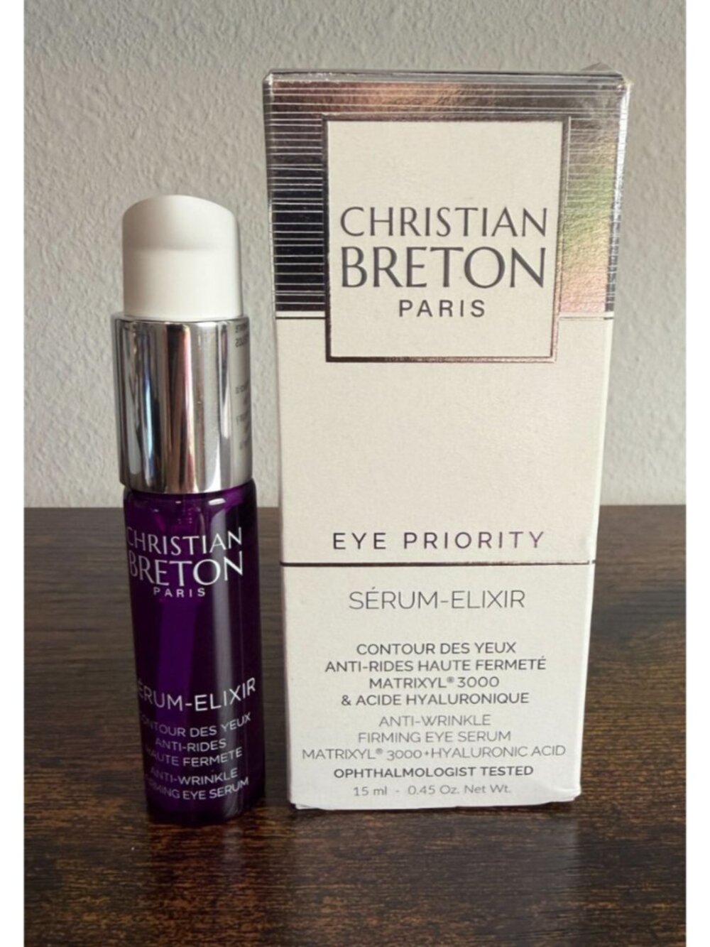 Christian Breton Paris Eye Priority Anti-Wrinkle Hyaluronic EYE Serum .45oz NWB